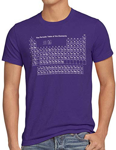 style3 Sheldon Periodensystem Herren T-Shirt Cooper TBBT, Größe:XXL, Farbe:Lila