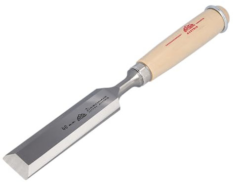 STUBAI Zimmermanns-Stemmeisen 30 mm mit Holzgriff aus Weißbuche, Stechbeitel für präzise Holzbearbeitung, Stecheisen für Schreiner Tischler, extra starke lange Klinge