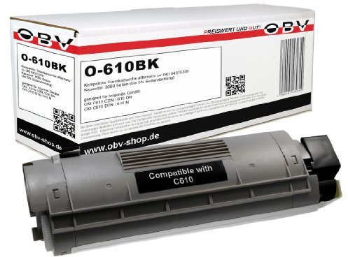 Kompatibel Toner ersetzt Oki 44315308 für Oki C610 schwarz 8000 Seiten