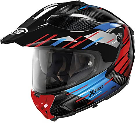 X-Lite X-522 Ultra Carbon Waypoint Adventurehelm (schwarz/carbon/rot/blau), L (59)