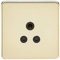 Knightsbridge SFAV5APB Screwless 5A Unswitched Socket-Polished Brass with Black Insert