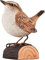 WILDLIFEGARDEN Wildlife Garden WG413 DecoBird Zaunkönig - Handgeschnitzter Dekorative Vogel aus Holz - Kleine Europäische Vögel