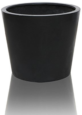 Primrose Black Patio Polystone Round Planter Jumbo 90 Litres 40cm x 50cm