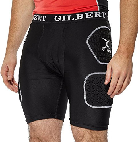 Gilbert Protective Men's Rugby Shorts, Black, L
