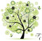 Yontree handgefertigtes Kreuzstich-Set, Motiv: Jahreszeiten-Baum, baumwolle Marke 45cm (Frühling)