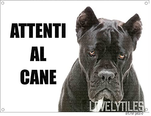 CANE CORSO attenti al cane mod 2 TARGA cartello IN METALLO (20X30)