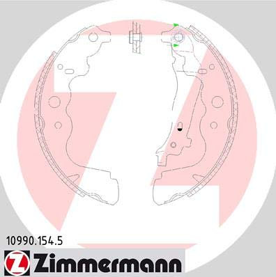 ZIMMERMANN 10990.154.5 Bremsbackensatz Bremsbacken Hinten 42mm