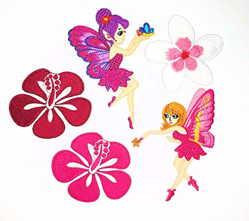 i-Patch - Patches - 0183 - Elfe - Fee - Rosen - Blumen - Applikation - Aufbügler - Flicken - Aufnäher - Sticker - Badge - Bügelbild - zum aufbügeln - Mädchen - Jungen - Kinder