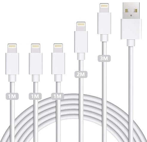 Everdigi Datenkabel Kabel 5 Pack USB Ladekaebl (3 * 1m,1 * 1.8m,1 * 2.8m) schnell USB Ladekabel für iPhone 12 11 XS XR X 8 8 Plus 7 7 Plus 6s 6s Plus 6 6 Plus SE 5s 5c 5