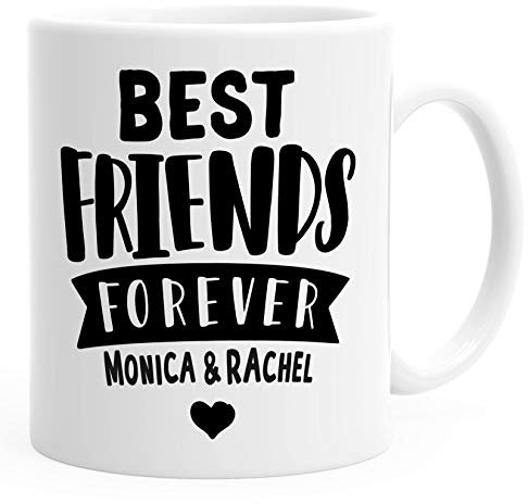 SpecialMe® Best Friends Forever BFF Beste Freundin personalisierte Kaffee-Tasse mit Namen persönliches Geschenk weiß Kaffeetasse