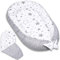 PaLulli Babynest, multifunktionales Kuschelnest mit Weiches zusätzlicher Matratze, Kokon, Nestchen, Babybett, Reisebett für Neugeborene, 100% Baumwolle Oeko-TEX, HERGESTELLT IN DER EU (Gärten Minz II)