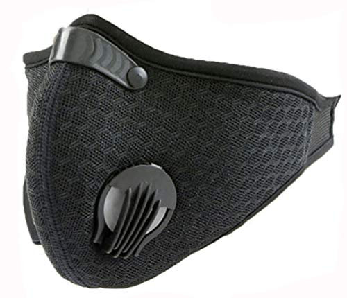 MFAZ Morefaz Ltd Anti Staub/Smog/Wind Unisex Radfahren Staubdichtes Sport-Atemschutzgerät Gesichtsmaske Laufen Staubfilter (Black Mesh Neck)