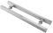 Maniglie per Porte in Vetro Retrò,Maniglia Doppia Barra laterale in Acciaio Inossidabile Spazzolato,Maniglioni Quadrata per Porta,per Hotel Home Club Office Store Barn(SilverHole center 400mm)