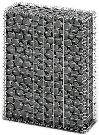 Lechnical Gabion Basket with Lids Galvanised Wire Gabion Wire Basket Stone Gabions Fillable Stone Baskets Robust Wire Baskets For Stones Wire Basket Gabion Wall Pillar 100 x 80 x 30 cm