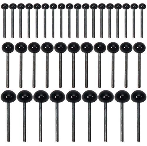 TOAOB 300pcs 2mm 3mm 4mm Mini Yeux de Poupée d'animaux en Peluche en Verre Rond Noir avec Goupille en Fer pour Marionnette DIY Artisanat Bijoux