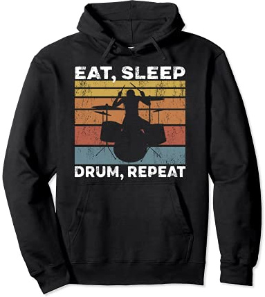 Eat Sleep Drum Repeat Drumsticks Drummer Schlagzeuger Pullover Hoodie