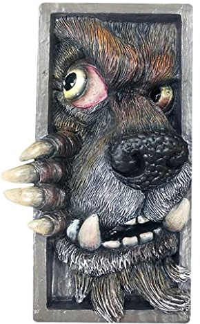 Baoblaze Scary Monster Buchstütze Buchständer Skulptur Terror Gothic Style Bücherregal Decor Geschenke, Schwarzgrau