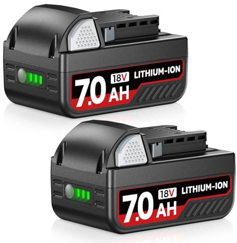 GROWFEAT 2Pack 7.0Ah 18V Battery Replacement for Milwaukee M-18 Battery, Compatible with Milwaukee 18V Battery and Tools