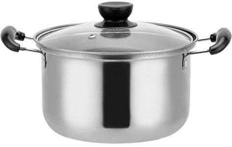 Angoily Kochtopf Edelstahl, Topf mit GlasDeckel, 16 cm, für alle Herdarten geeignet, Gas, Elektroherd Induktion