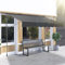 Lospitch Klemmmarkise Balkon, Markise Einziehbar Manuell, Handkurbel, höhenverstellbar, UV-beständig, ohne Bohren, 100% Polyester,Grau, 300x120x200-300cm