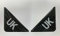 Gelz 2 x 55mm UK Union Jack Carbon Fibre Corner Number Plate Domed Sticker/Decal