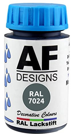 Alex Flittner Designs Stylo de retouche RAL 7024 Gris graphite satiné 50 ml Peinture retouche bois métal meubles salle de bain