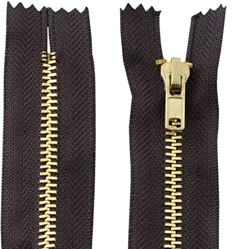 AERZETIX - C61186-2er-Set Nicht trennbare Reißverschlüsse 8 cm aus Metall - Zipper - dunkelbraune Farbe - nähzubehör Lederwaren etuis röcke Kleider Hosen kurzwaren