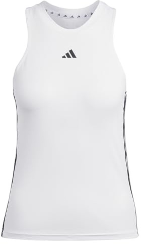 adidas Damen AEROREADY Train Essentials Regular 3-Stripes Tank Top, White/Black, S