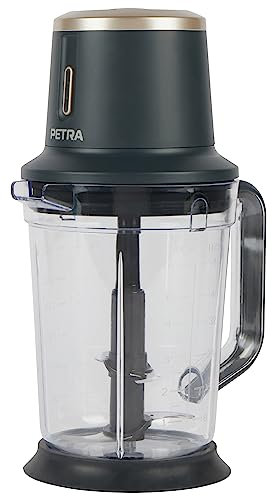 Batidora inalámbrica con jarra Petra PT5393BGRYVDE, recargable, 10,8 V, 2 velocidades, jarra de 1,5 l y tapa sin BPA, cuchilla de acero inoxidable, base antideslizante, indicador LED, ml/l/tazas/oz