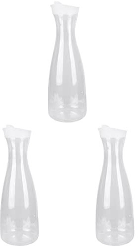 RAKUTE 3 piezas grande excelente hogar resistente barra mimosa jarra ml en polvo acrílico ancho café jarra batido limonada con boca tapa decantador capacidad plástico caliente bebidas contenedores té