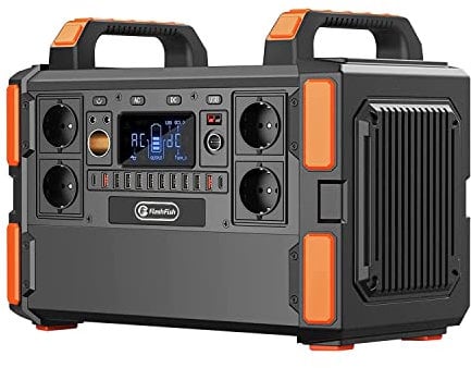 Flashfish Tragbare Powerstation 1000W /1048Wh LiFePo4 Akku Solar Generator,230V AC-Ausgang mit reiner Sinuswelle,Große Power Bank mit Steckdose für Reisen,Camping,Outdoor Abenteuer und Notfälle
