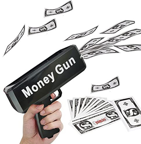 Saiki Cash Guns, Geld Pistole Money Shooter Falschgeld Handspielzeug, Geld Shooter Money Shooter Requisiten Für Gefälschtem Bargeld, Flyern, Coupons, Visitenkarten