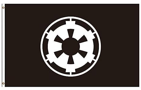 For Star Wars Flagge, 90 x 152 cm, für großes Galaktisches Imperium, schwarzes Banner mit 2 Ösen für Garage, Wanddekoration, Männerhöhle
