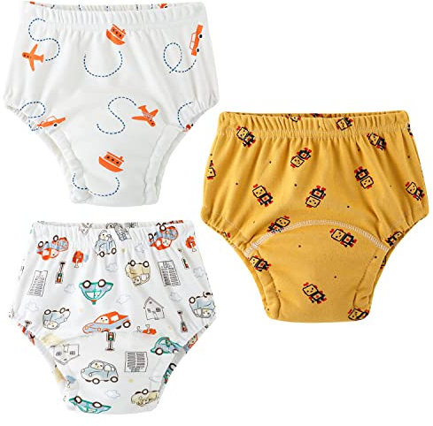 Yealoo Töpfchen Trainingshose Baby Kleinkind 3er Pack Töpfchentraining Unterhosen Windelhöschen Waschbare Atmungsaktiv