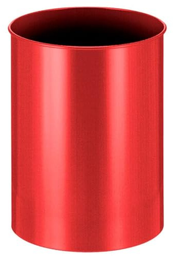 PROREGAL Stillvoller runder Metall Papierkorb | 30 Liter, HxØ 47x33,5cm | Rot