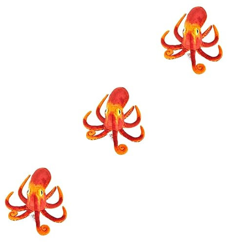 Toyvian Plüsch Oktopus Wohnkultur 3-teiliges Spielzeug-überwurf-Ornament- Wendbare Figur Weich Niedlich Mädchen Flauschig Orange -anhänger Für Spielzeug Puppe Sofa Erwachsene Plüsch Plüschtier