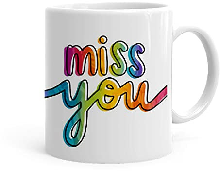 Fashnkart Miss You Cute Couple Ceramic Coffee Mug-11Oz Tea Cup-White Ceramic Coffee Mug Gift for His/Her 325ml Tea Cup Thanksgiving Gift Happy New Year Christmass Easter Egg