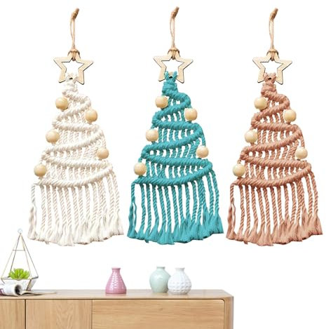 SOYDAN Makramee-Dekorationen für Weihnachtsbaum | Set zum Flechten des Boho-Weihnachtsbaums mit Anleitung, Kunst und Handwerk für Wohnzimmer, Flur, Schlafzimmer, Kinderzimmer, Balkon