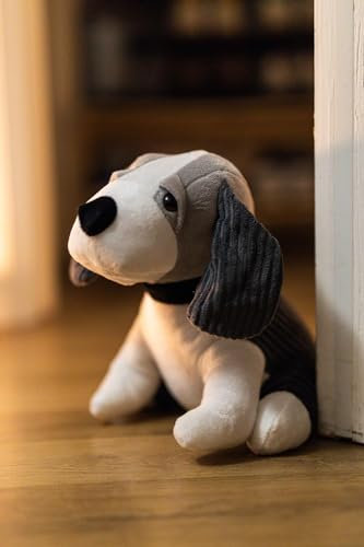 Marco Paul Grey Dog Beagle Door Stop, Cute Animal Weighted, Durable Heavy Duty Fabric Doorstop, Fabric Door Stopper for Bedroom, Kids Room, Office, Livingroom Decorative Animal Theme