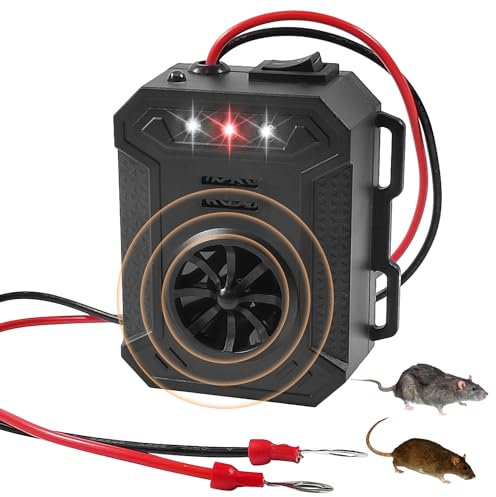 munloo Repelente de Roedores Ultrasónico Coche, Ahuyentador Ultrasónico de Ratones para Coche, Ahuyentador de Roedores, Ahuyentador de Ratas, Ahuyentador de Ratones para Vehículos, Veneno para Ratas