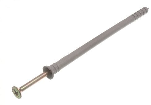 10 X Nylon Hammer-in Frame Fixings - 8x135mm with Masonry Plugs & Screws