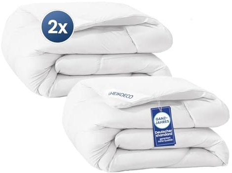 Heikoeco® Bettdecke 140x200 2er Set, 4 Jahreszeiten Steppdecke Camping Schlafdecke 350 GSM, Atmungsaktive Öko-Standard Antiallergische (kompatible für 135x200)