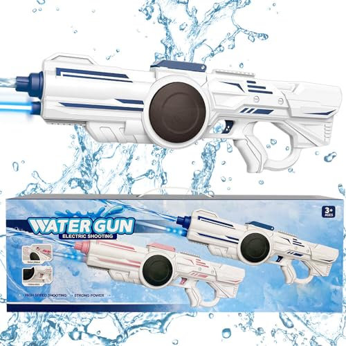 IXYHKB Elektrische Wasserpistole für Kinder, Automatische Wasserpistole, Wasserpistole Elektrisch, Wasserpistole Spielzeug für Sommer Partys Schwimmbad (Blau B)