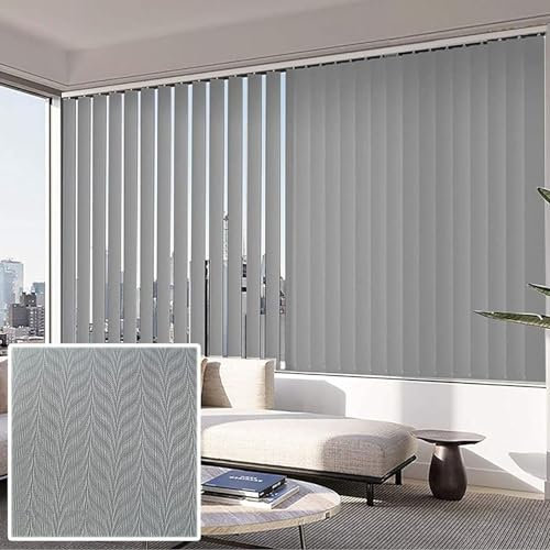 NIANXINN Persiana Vertical de Tela Opaca Gris,Cortina Lamas Verticales de Poliéster,Persianas Venecianas Verticales de Protección UV para Ventana,Personalizadas,Ancho x Alto (140 x 180cm)