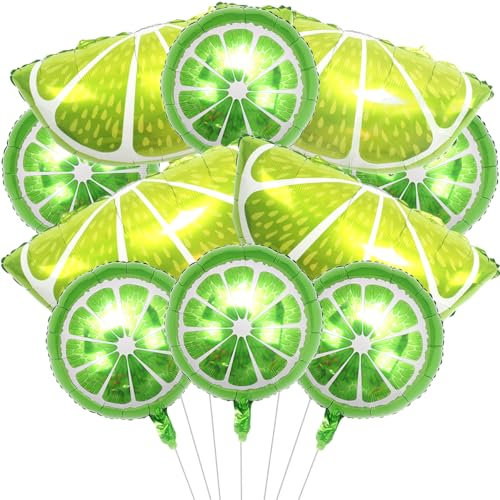 YGCHEN Luftballons Zitrone Folienballon Hawaii Obst Ballon Lemon Balloons Frucht Zitronen Folienballons Geburtstagsballons für Hawaii Sommer Strandparty Kindergeburtstag Deko 10 Stück