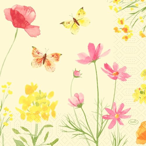 Duni Servietten Poppy Field 33x33 cm 3lagig 50 Stück 1er Pack