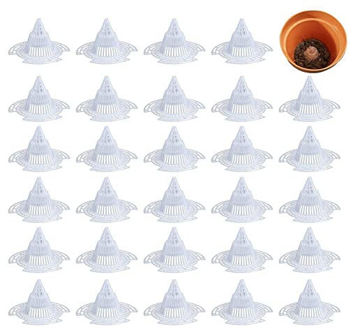 Lpitoy 30 Stück Konische Blumentopf-Loch-netzpolster, Kunststoffkegel, Blumentopf-gittermatte, Verhindert Bodenverlust Für Bonsai-Pflanzen, Größe S