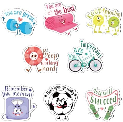 8pcs Funny Fridge Magnets Weight Loss, Sports Equipment Inspirational Magnets Cute Quotes Motivational Refrigerator Magnets for Locker Whiteboard Home Office Supplies
