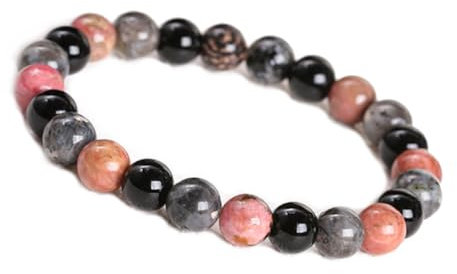 Unique Chakra Buddha Damen Perlenarmband Rhodonit Labradorit 8mm Perlen Energiearmband Heilsteine Perlen Juweliers Qualität (Rhodonit)