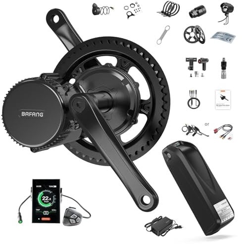 Bafang BBS01B 250W 36V Moteur avec 36V13ah Downtube Batterie et 8fun DPC18 écran, kit de Conversion de vélo électrique pour VTT BB68mm-73mm